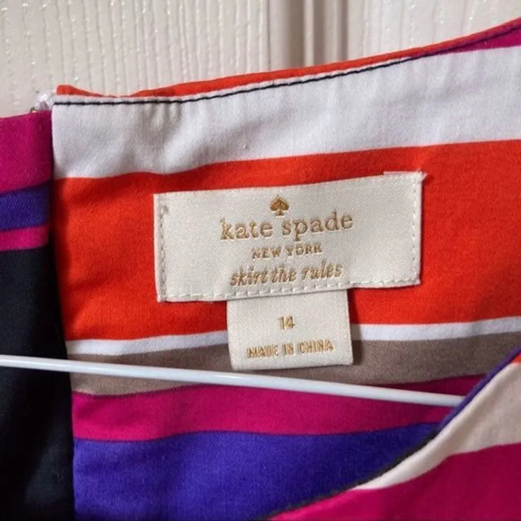 KATE SPADE Jillian Dress Girls Striped Bow Multicolored Sleeveless 14 - Picture 4 of 6
